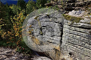 The surface structure of sandstone from the town of Kamenny Gorod is similar to man-made structures