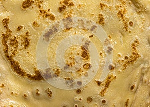 The surface texture of the pancake close up