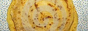 The surface texture of the pancake close up