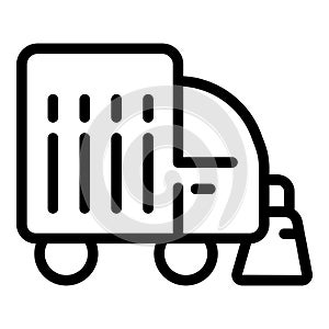Surface washing car icon outline vector. Cleaning road machine