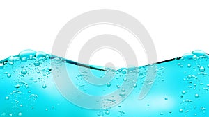 Surface waves of clean water on white background