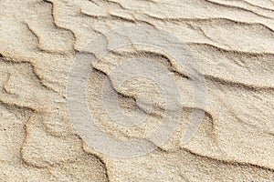 The surface of a wavy sand dune. Space for text. Background