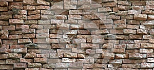 Surface of wide Vintage brick wall background