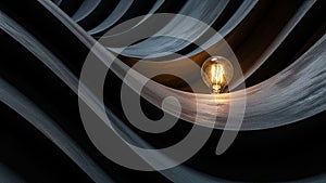 Surfaces create a dramatic backdrop, with the light casting warm