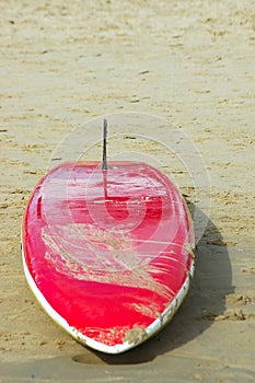 Surfboard on beach