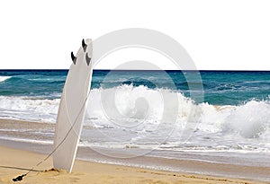 Surfboard on beach