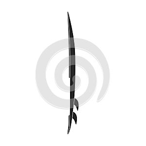 Surfboard black vector icon.Black vector illustration surf Isolated illustration of surfboard icon on white background.