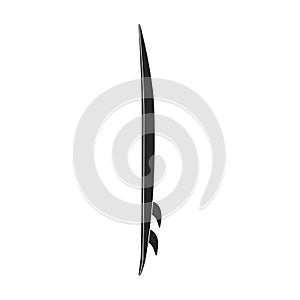Surfboard black vector icon.Black vector illustration surf Isolated illustration of surfboard icon on white background.