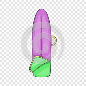 Surfboard case icon, cartoon style