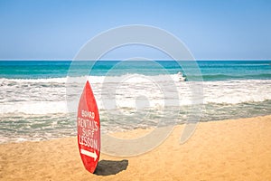 Surfboard at exclusive beach - Surfing school