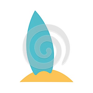 Surfboard flat style icon vector design