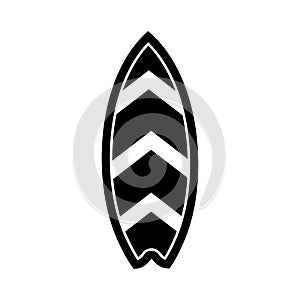 Surfboard icon silhouette, surfboard symbol