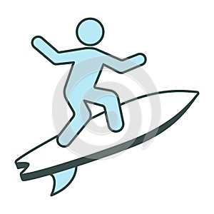 Surfboard icon vector design template basic RGB.