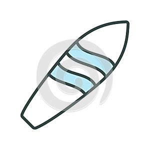 Surfboard icon vector design template basic RGB.