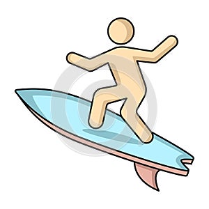 Surfboard icon vector design template basic RGB.