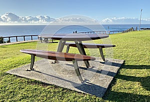 Surfboard picnic area at Point Danger on the Gold Coast, Queensland, Australia