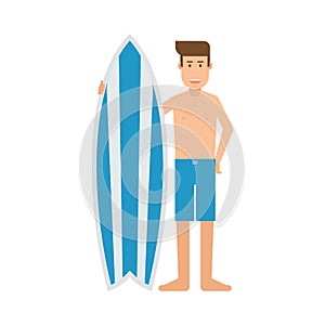 Surfboarder Man With Surf Desk
