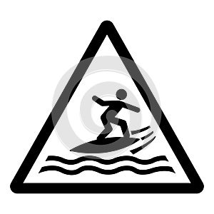 Surfboarding Area Symbol Sign, Vector Illustration, Isolate On White Background Label. EPS10