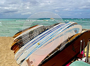 Surfboards on beach