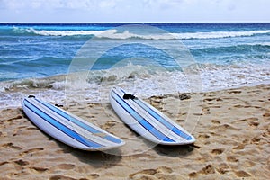 Surfboards at beach