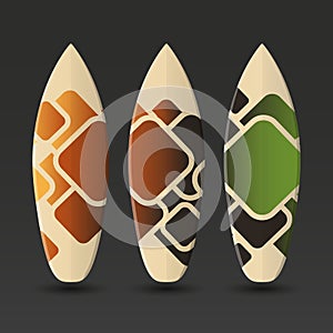 Surfboards Design with Abstract Colorful Pattern