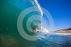 Surfer Hollow Wave Ride