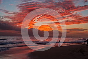 Surfer - Beach sunset - Kauai, Hawaii photo