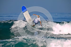 Surfer on a big wave