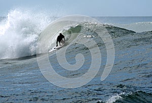 Surfer on a big wave
