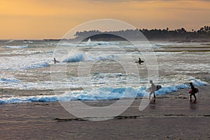 Surfer on Blue Ocean Wave in Bali