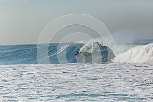 Surfer Bodyboarder Surfing Wave