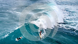 Surfer Catches a Another Perfect Wave at Sunset Beach, Hawaii