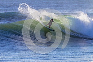 Surfer Turn Spray Swell