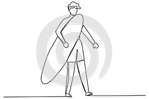 A surfer getting ready to surf