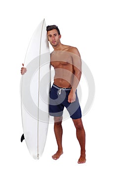 Surfer holding a surfboard