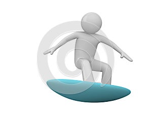 Surfer isolated