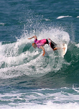 Surfer Kelly Slater in Surfing Contest