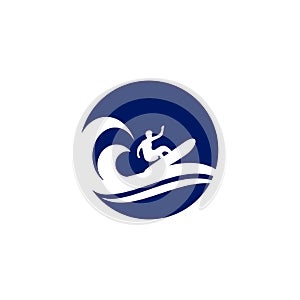 Surfer logo icon design template
