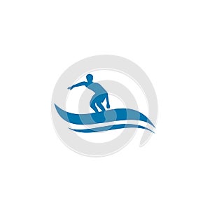 Surfer logo icon design template