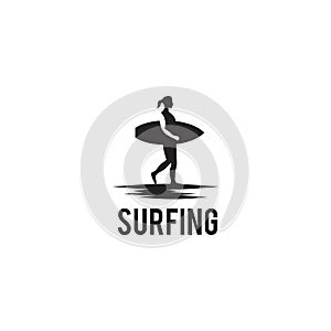 Surfer logo icon design template