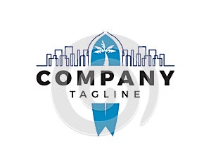 Surfer logo icon design vector template