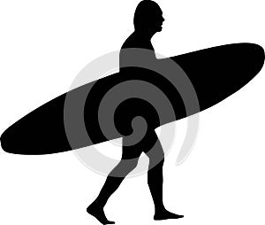 Surfer with longboard