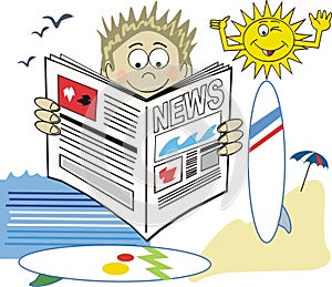 Surfer newspaper cartoon