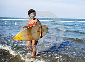 Surfer at a nice beach