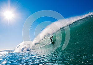 Surfer on Perfect Wave