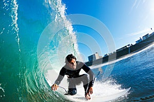 Surfer riding Amazing Wave