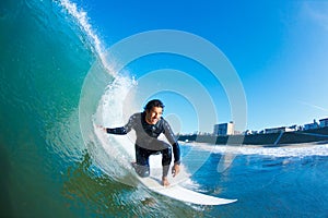 Surfer riding Amazing Wave