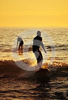 Surfer's Silhouette at Sunset