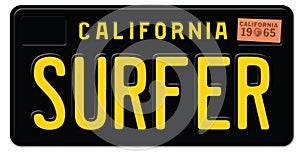 Claifornia Surfter License Plate