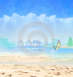 Surfer on a sunny day